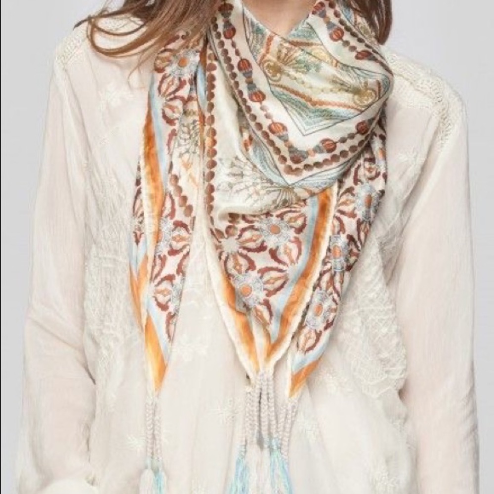 Johnny Was Silk Mala Scarf NWT